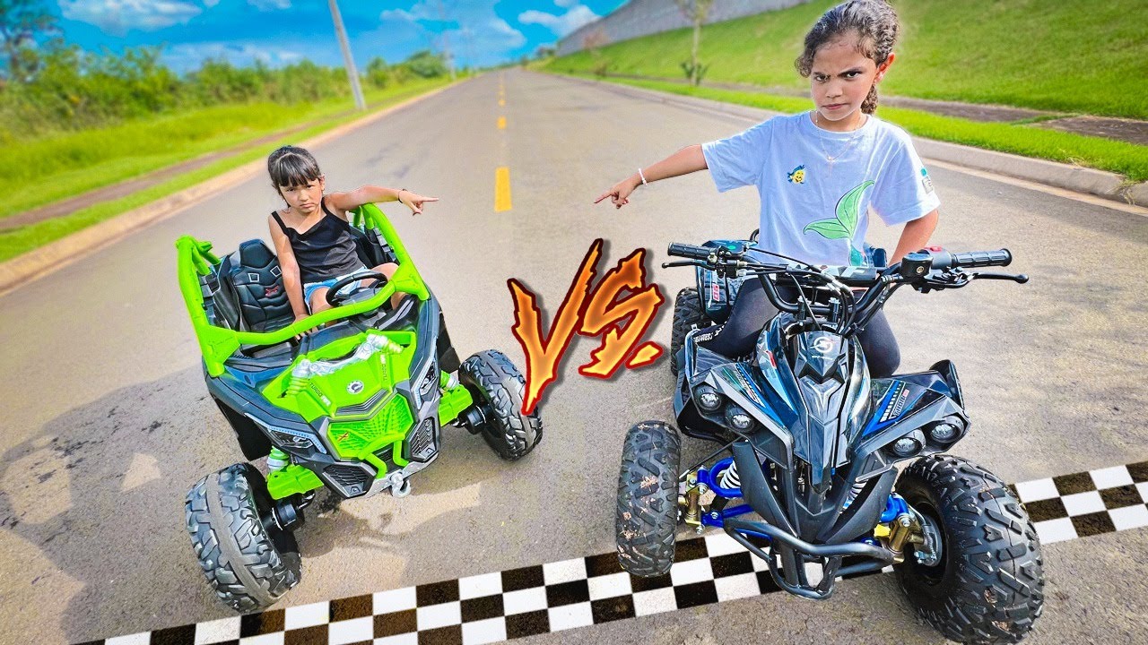 EU VOU ACABAR COM A MINHA AMIGA NESSA CORRIDA * Quadriciclo Elétrico VS a Gasolina *