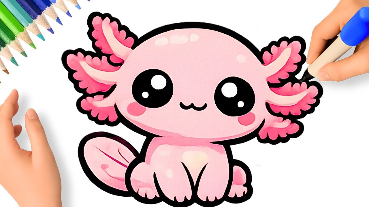 COMMENT DESSINER UN AXOLOTL MIGNON 💟