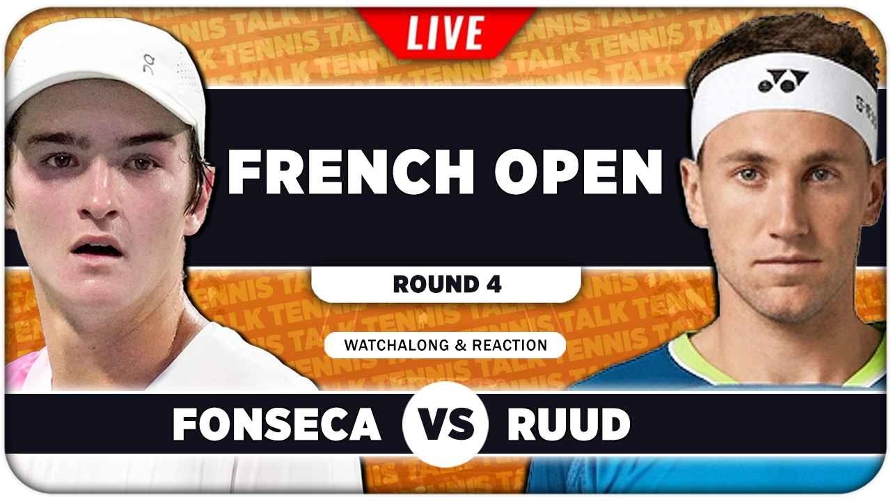 FONSECA vs RUUD &bull; French Open 2026 &bull; LIVE Tennis Watchalong