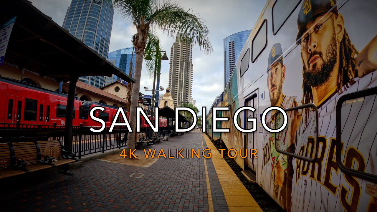 San Diego Downtown Walking Tour | California USA | 4K