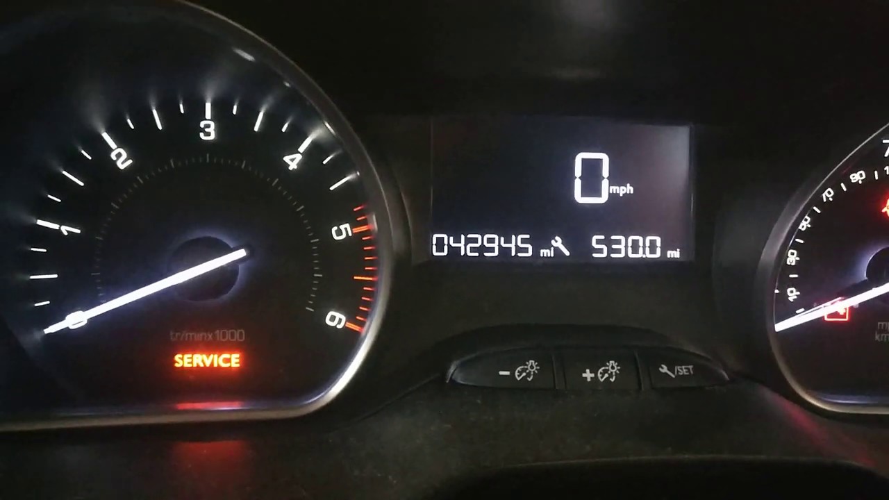 Peugeot 2008 сброс сервисного индикатора