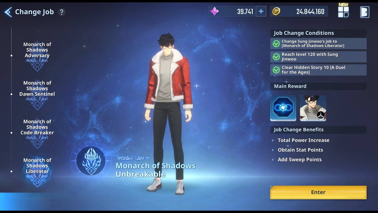Solo Leveling ARISE Job Change - Monarch of Shadows Unbreakable