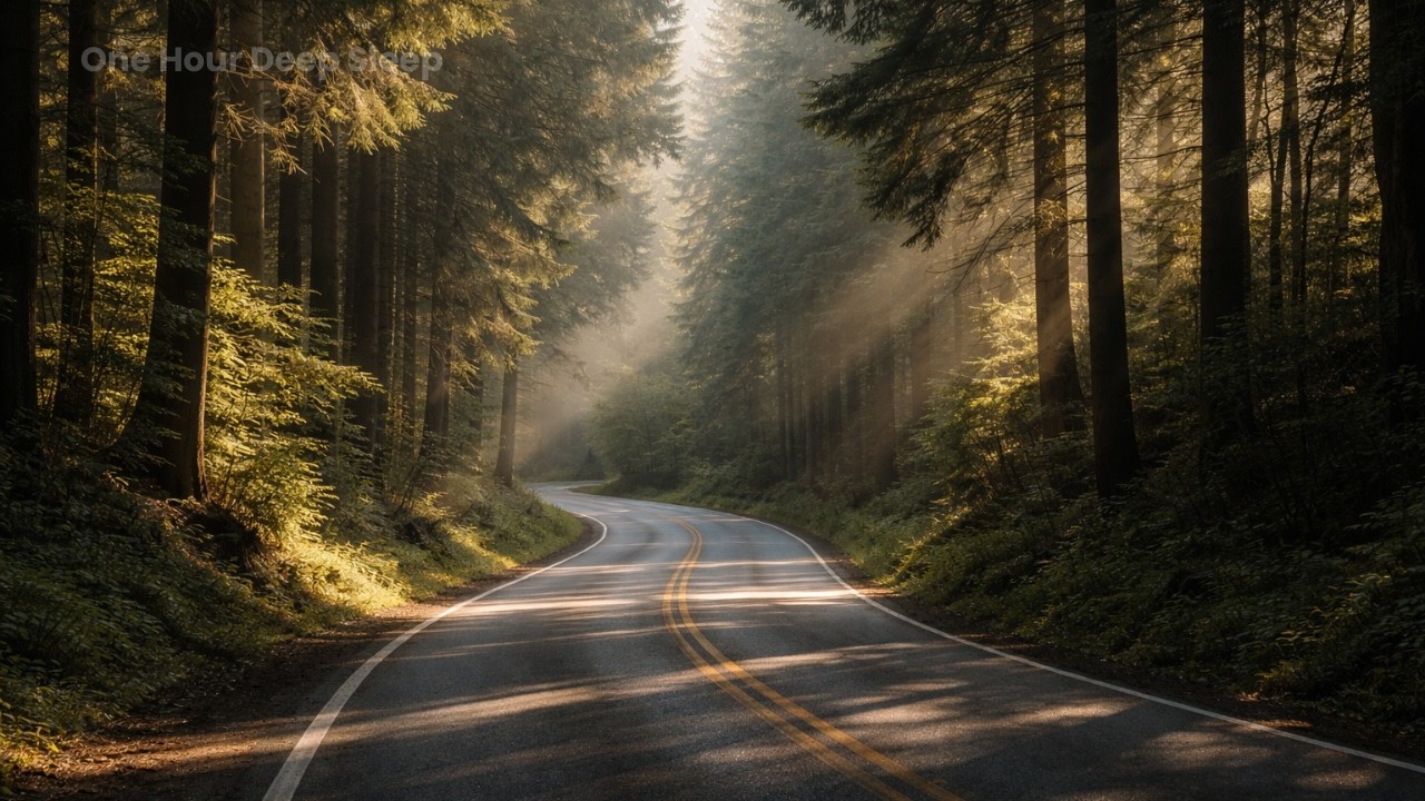 Quiet Morning Road | Calm Forest Ambience for Deep Sleep