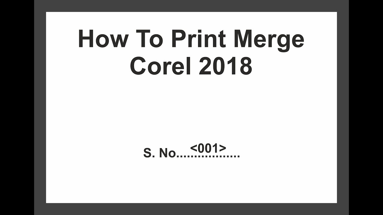 Print Merge  Corel 2018