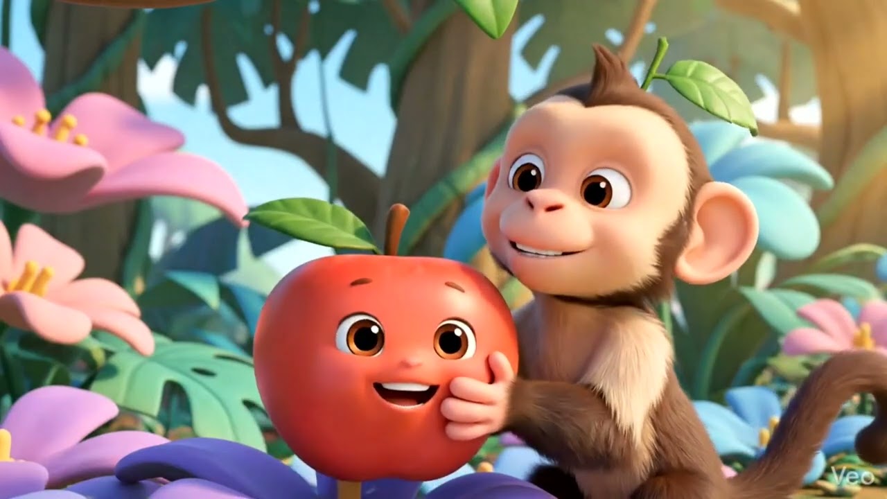 Apple Sad Tha… Monkey Ne Help Ki 🍎🐒 | Kids Rhyme Story