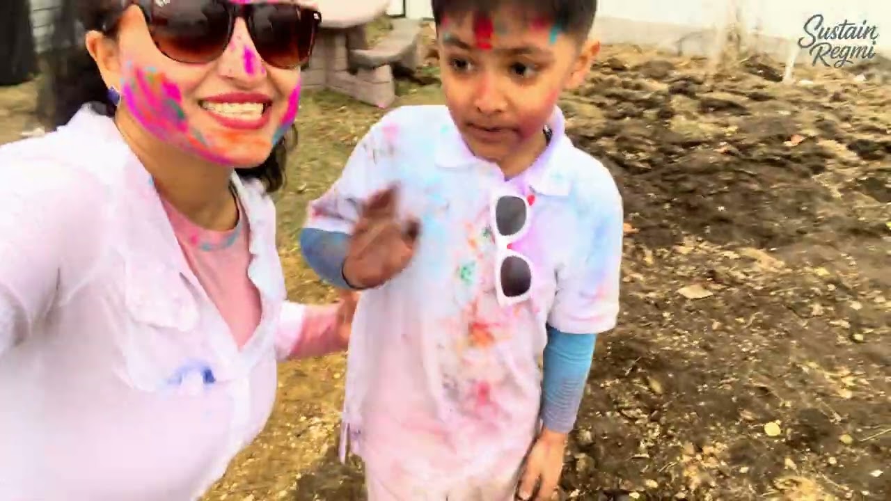 Celebrating holi festival 2026