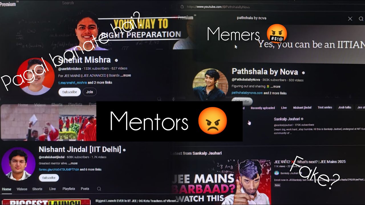 Mentors destroyed my life😡😡 @PathshalaByNova @snehitmishra @Rohitshawiitd @realnishantjindal