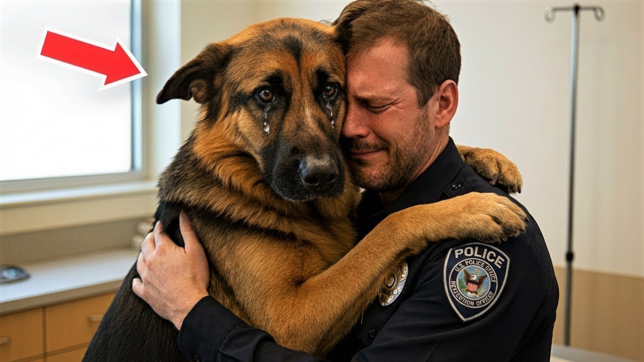 Il cane poliziotto morente abbracciò il suo conduttore — il veterinario notò qualcosa di strano
