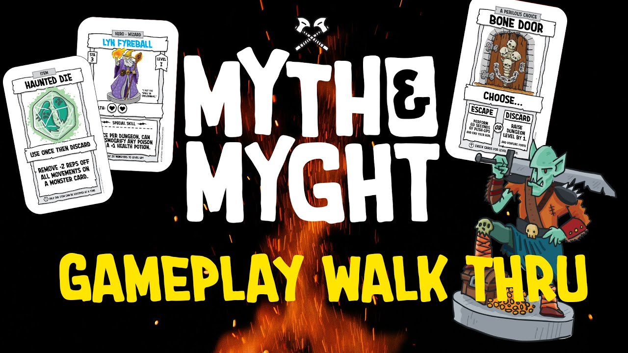 Myth and Myght Gameplay - RPG Fitness Dungeon Running Card Game