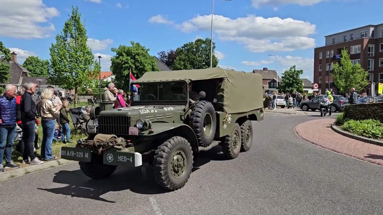 Wo2 Army vehicles convoy at Wierden (The Netherlands)
