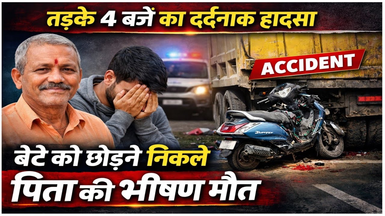 “ऊटी जाने वाले बेटे को छोड़ने जा रहे थे पिता, हाईवा से टक्कर में गई जान”
