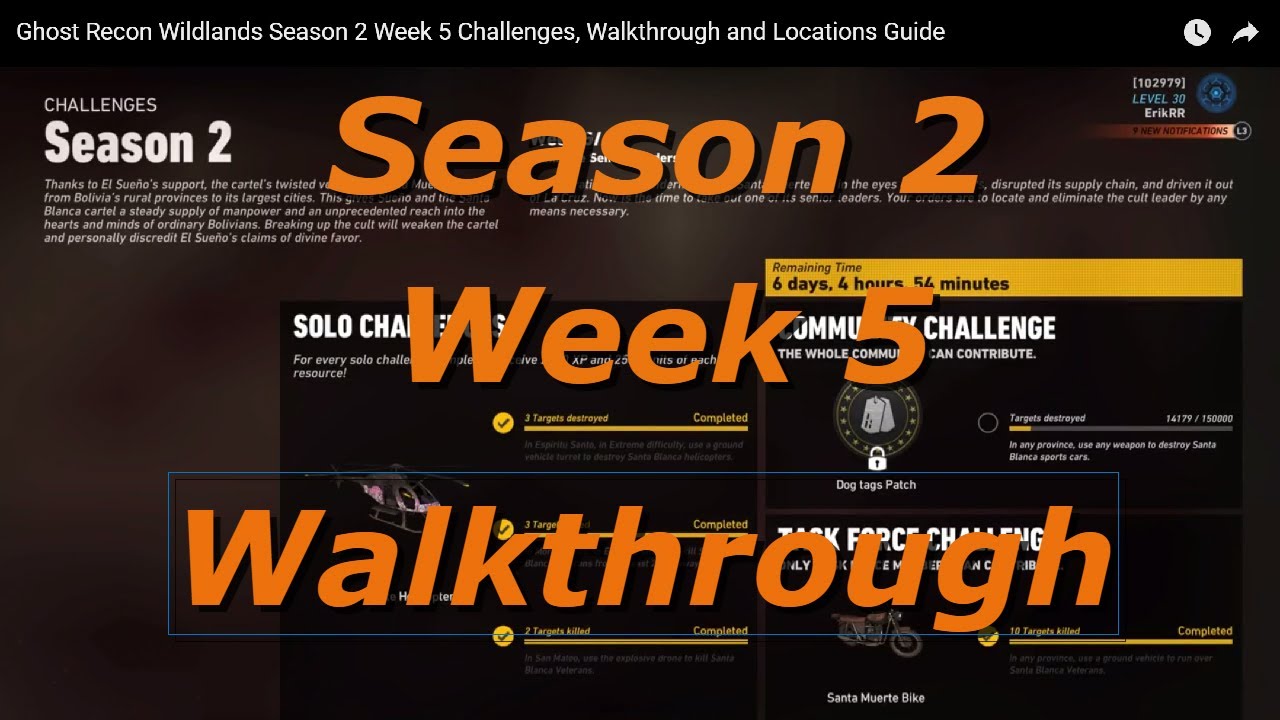Ghost Recon Wildlands Season 2 Week 5 Challenges, Walkthrough and Locations Guide