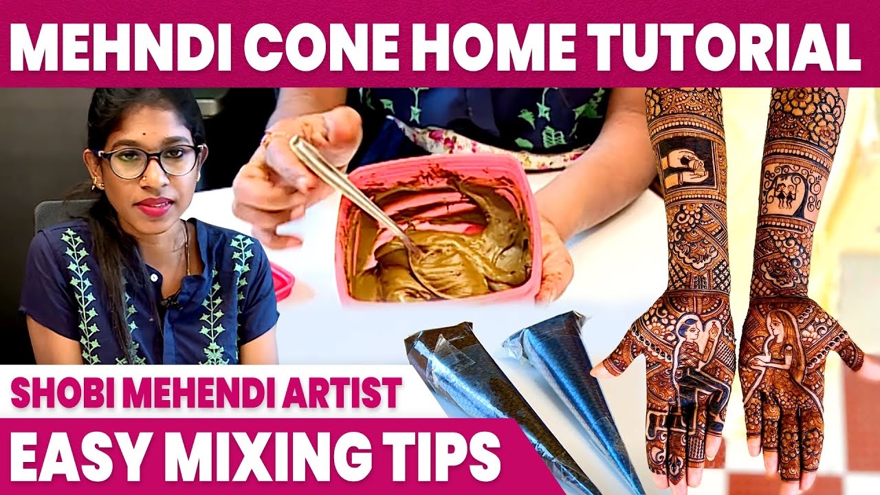 வீட்டிலேயே Mehndi Cone செய்வது சுலபம்! | Mehndi Cone Making Tutorial | Shobi Mehndi Studio | Henna