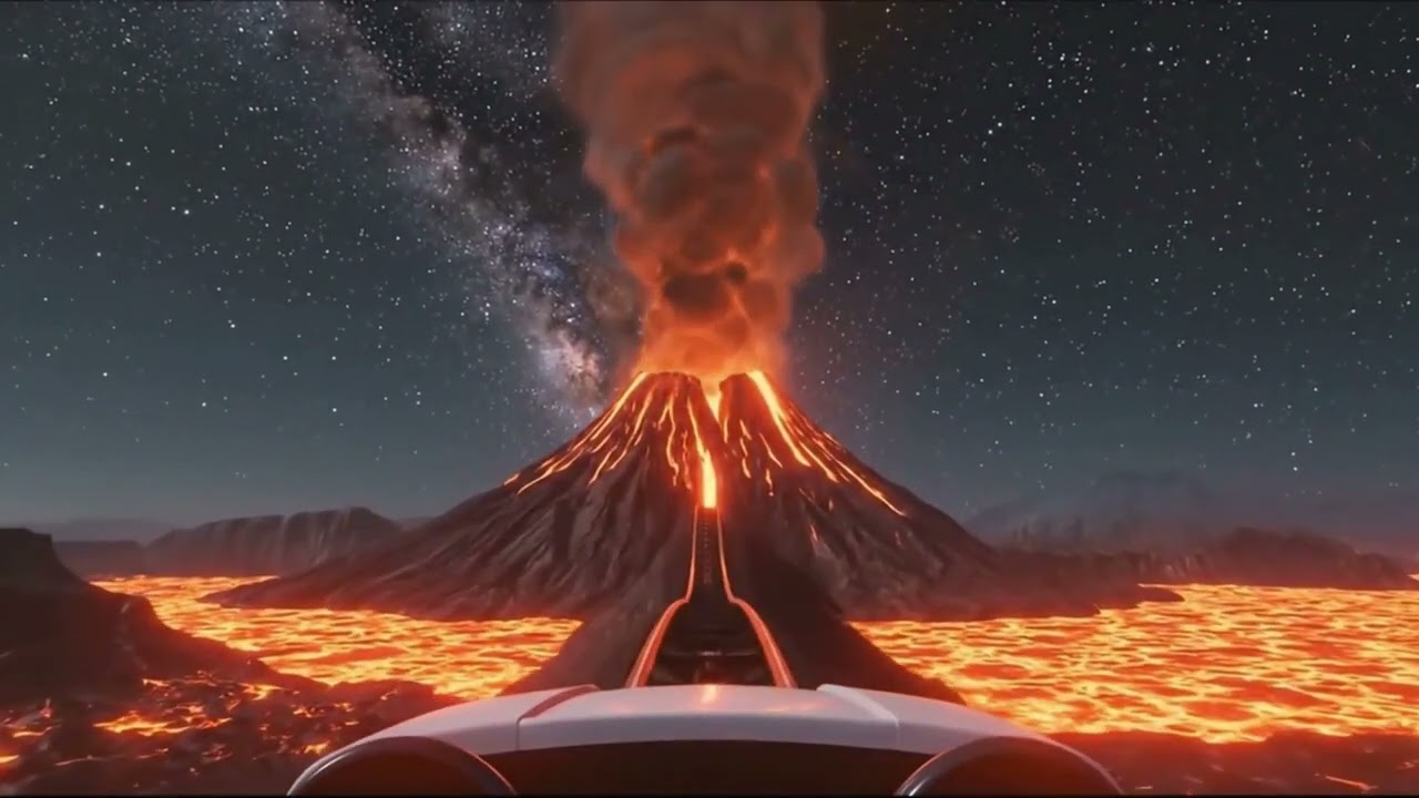 月明かりの火山を駆け抜ける｜POV ジェットコースター