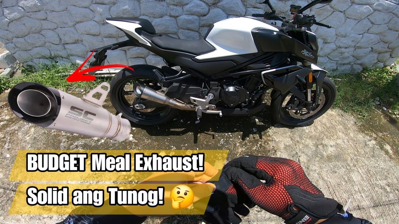 Budget Meal Exhaust for my CFMoto NK450 Solid! SC Project Copy.