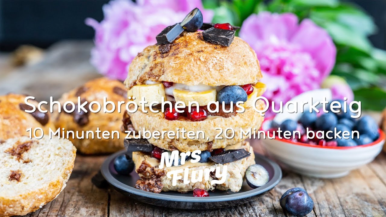 Schokobrötchen aus Quarkteig - in 30 Minuten schnell gebacken ohne Hefe