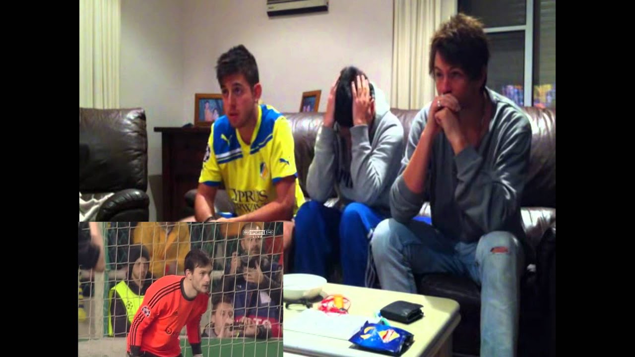 APOEL v LYON penalties reaction FUNNY [HD]
