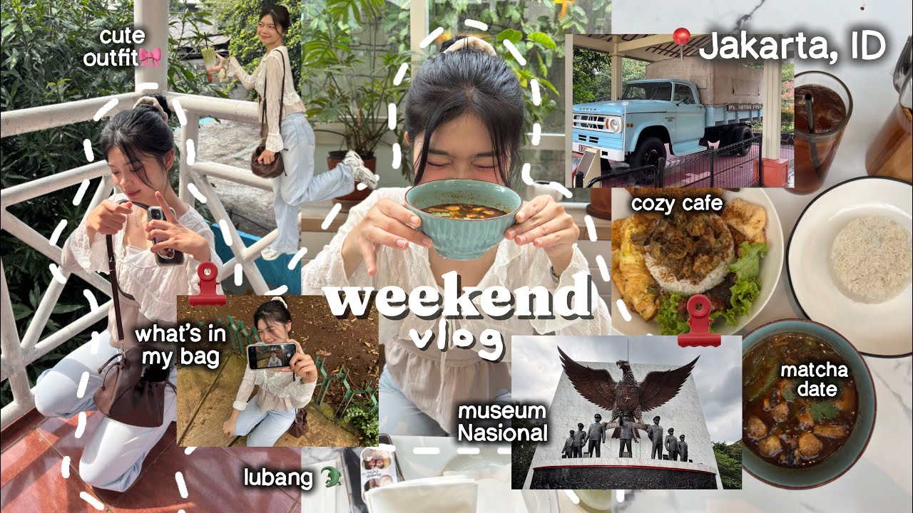 weekend vlog in Jakarta | national museum date, cozy café & matcha time ☕🍵 | productive weekend✨