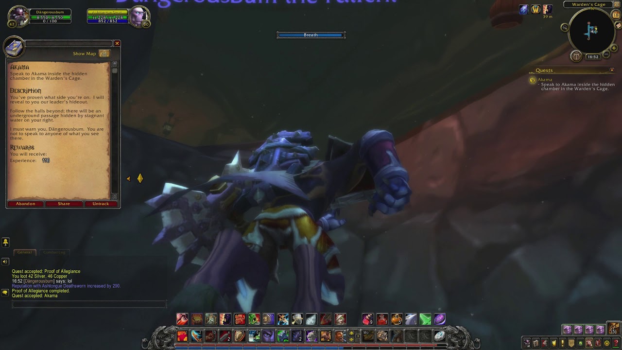 World of Warcraft: Akama - Quest ID 10628 (Gameplay/Walkthrough)