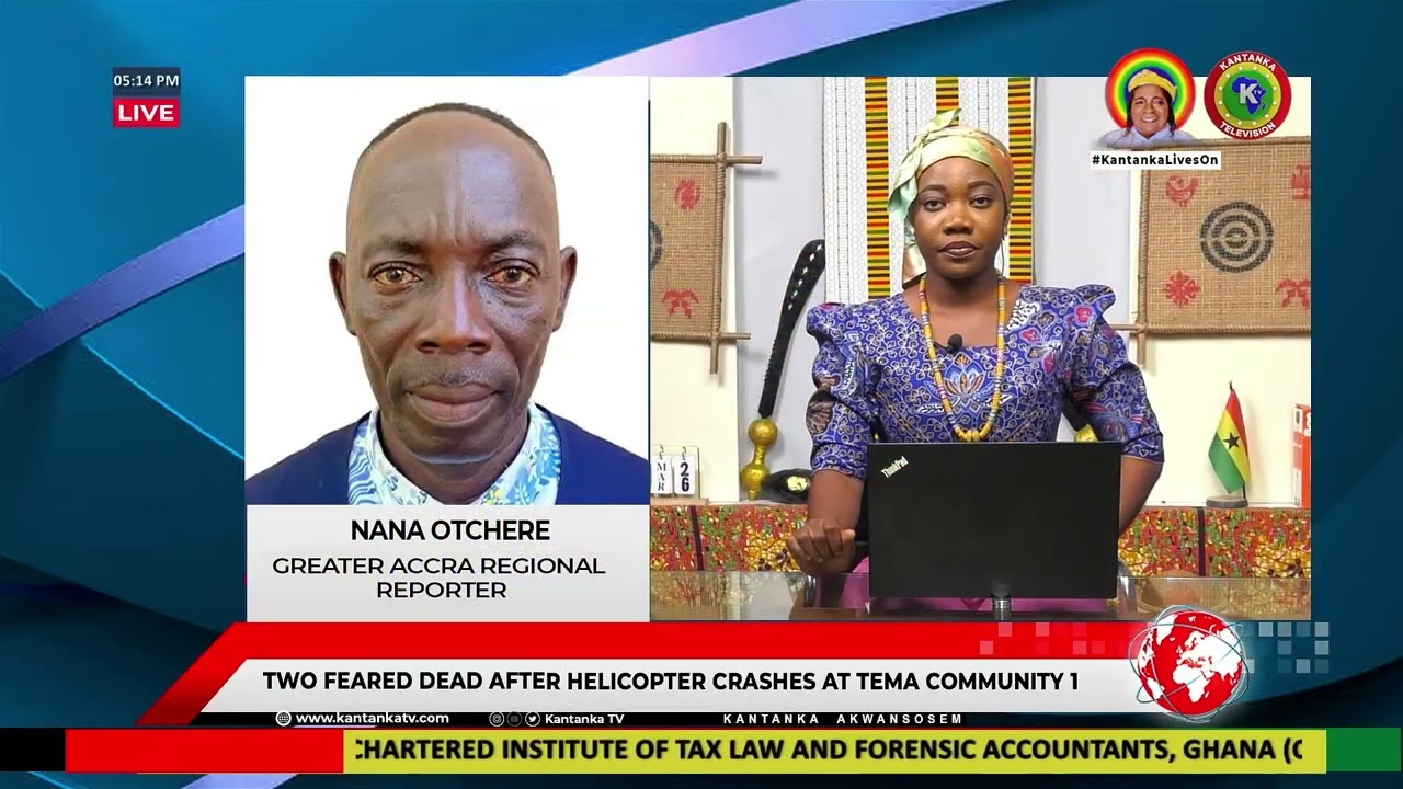 Two feared dead after helicopter crashes at Tema Community 1