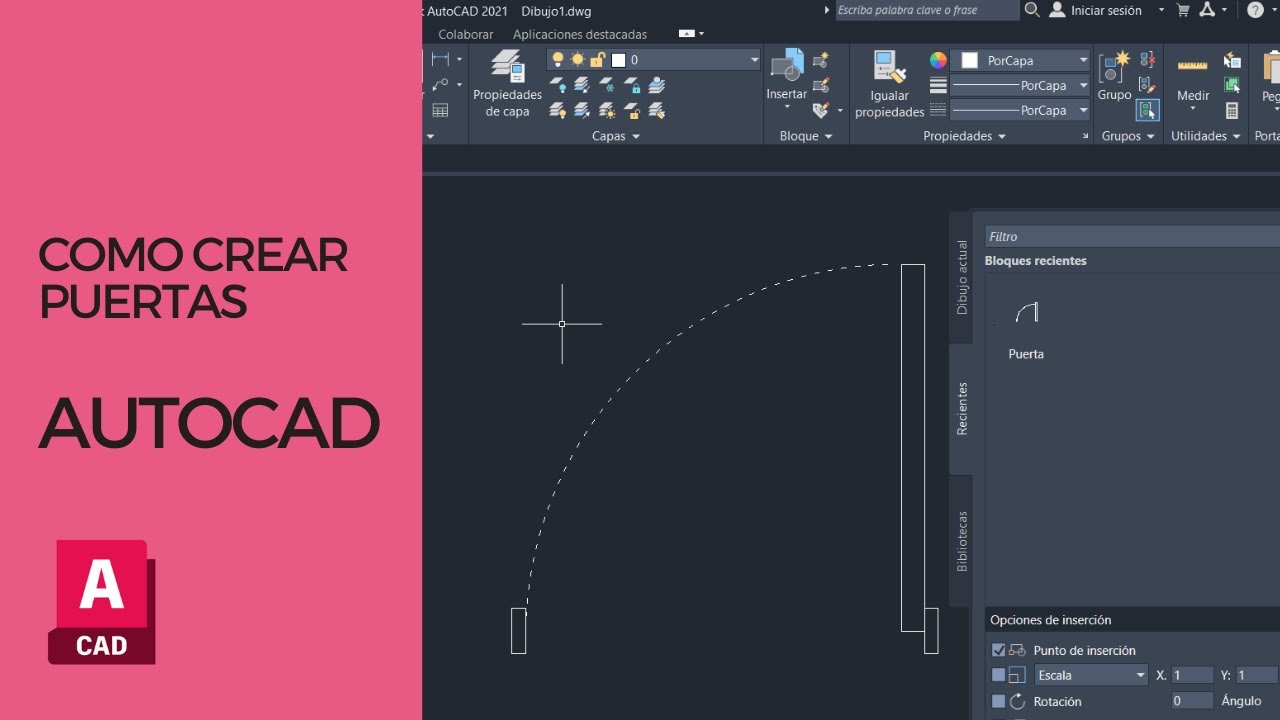 Dibujar puertas en AutoCAD para planos