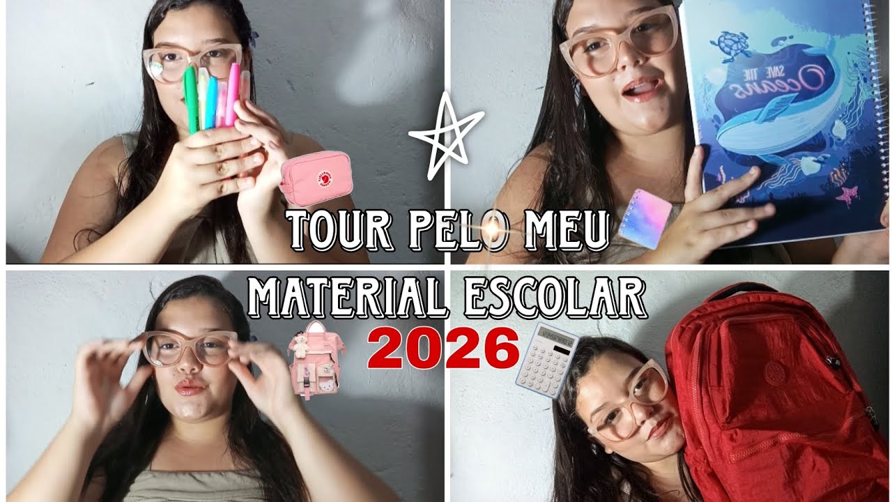 Tour pelo meu material escolar 2026 #materialescolar #tour #escola #primeirodiadeaula 