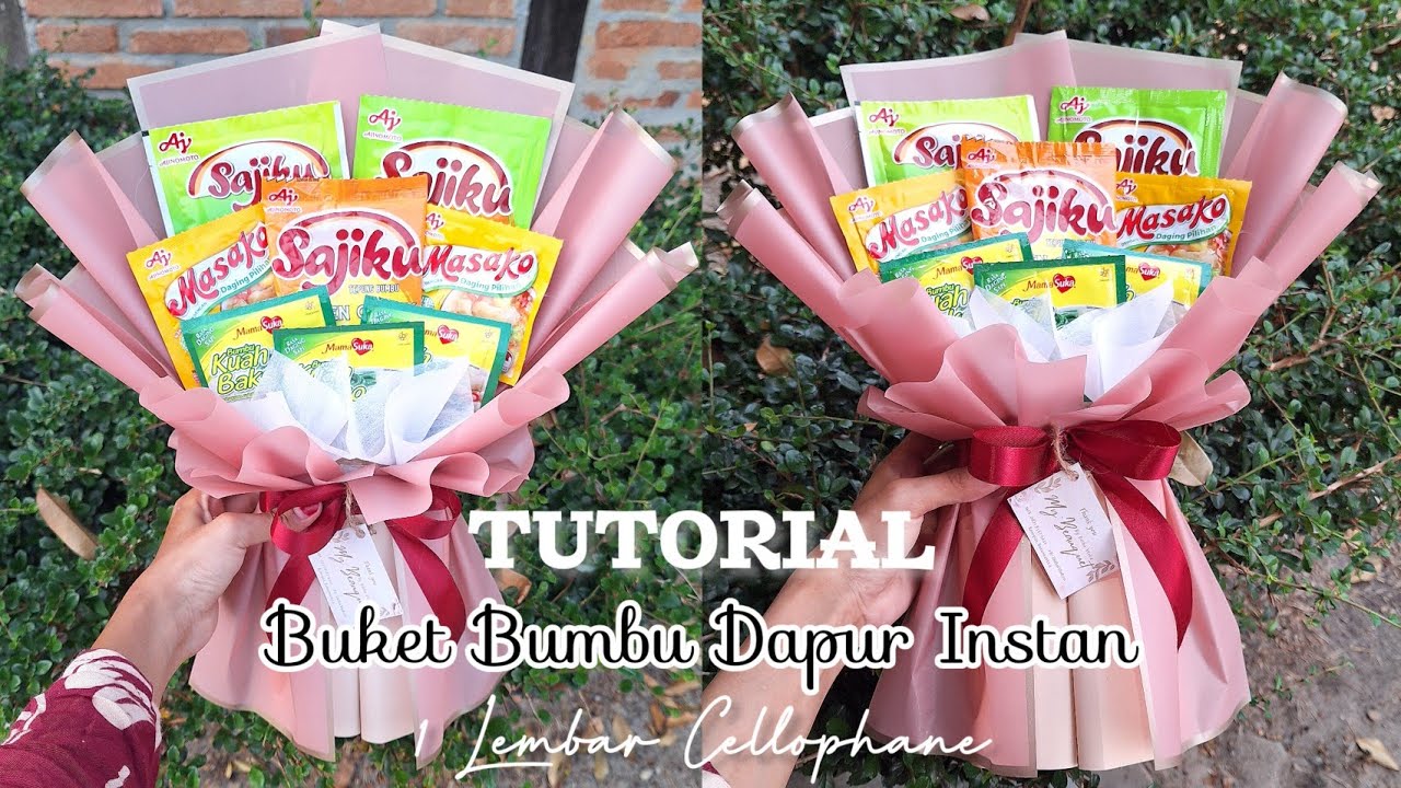 Buket Bumbu Dapur Instan Aesthetic Cuma 1 Lembar Cellophane #buketbumbudapur #tutorial #bouquet
