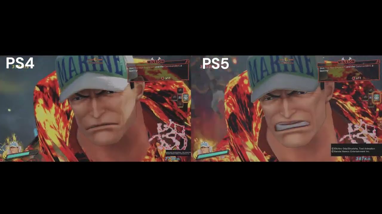 ONE PIECE: Pirate Warriors 4 Akainu PS4 vs PS5 Comparison