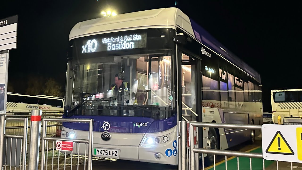 *Electric bus going fast* First Essex Yutong E12 65140 Route X10
