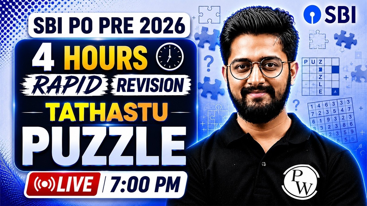 SBI PO Pre 2026 Revision | TATHASTU Complete Puzzle Marathon 🧩 | Reasoning by Sachin Sir