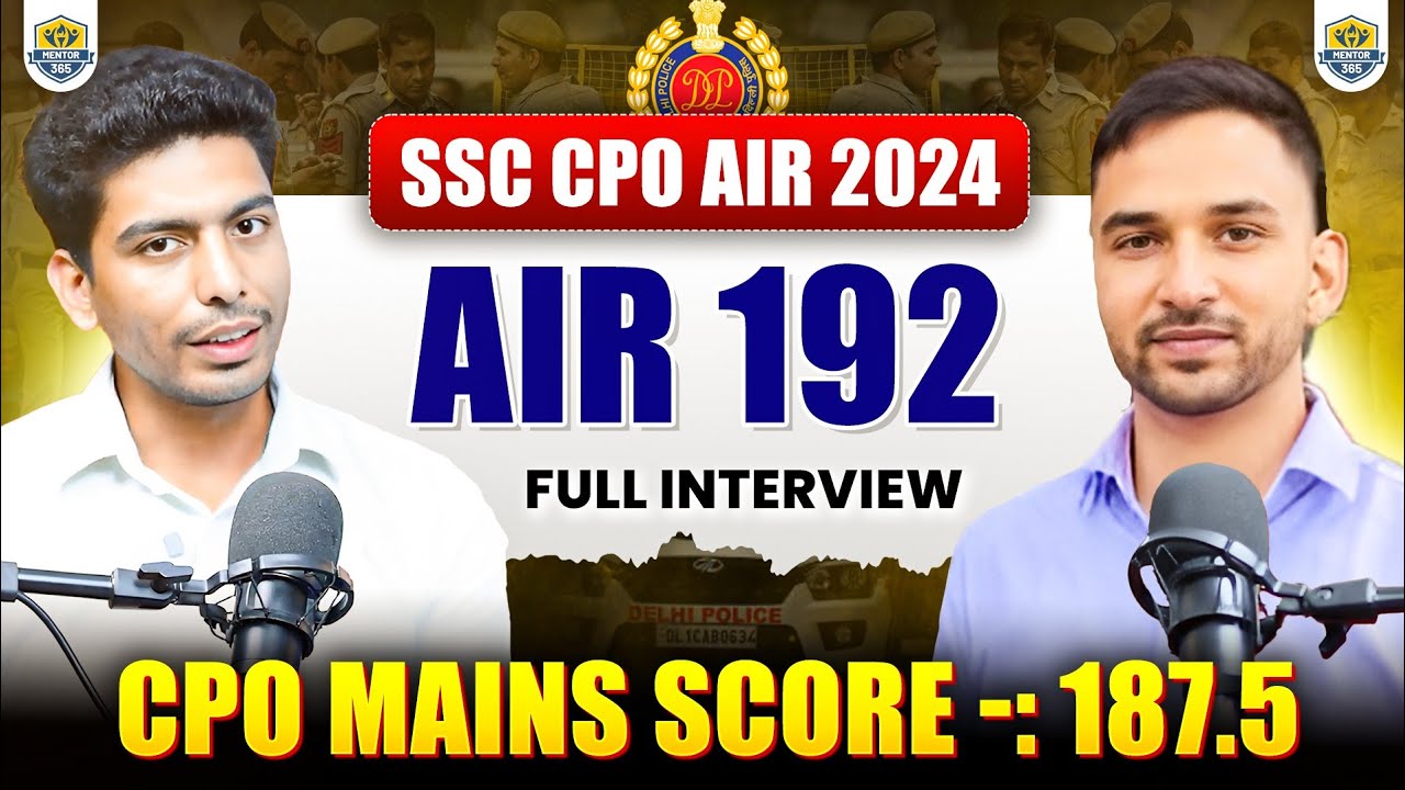 CPO TOPPER INTERVIEW | SSC CPO AIR 192 Topper Rahul SINGH Interview Result | SSC CPO 2024 Results