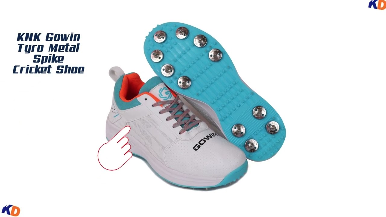 KNK Gowin Tyro Metal Spike Cricket Shoe for Outdoor and Field Sports with Round Performance