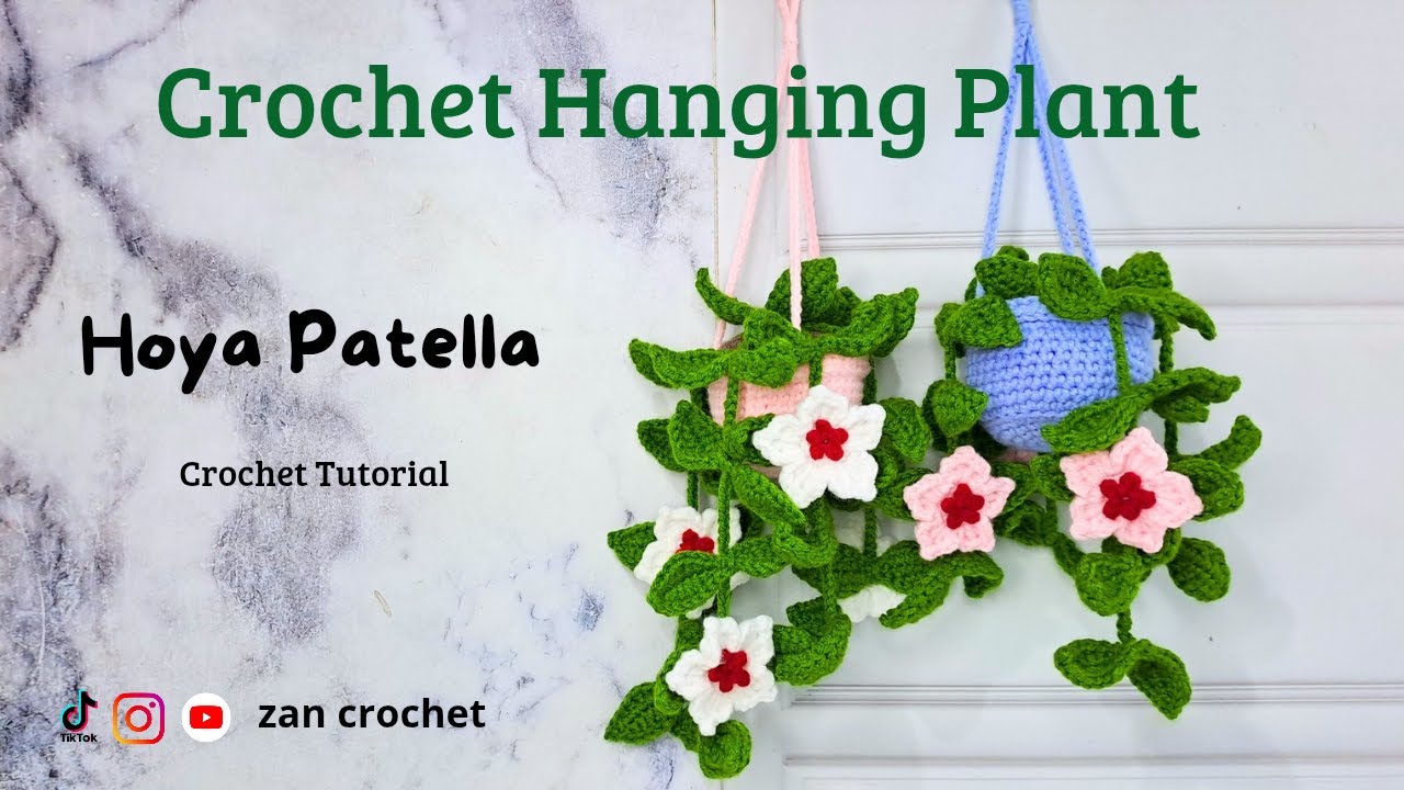 Crochet Hanging Flower Plant Tutorial, Cara membuat Tanaman Rajut Gantung