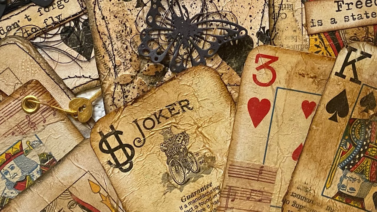 Craft with me altered playing cards (vintage  grunge style)