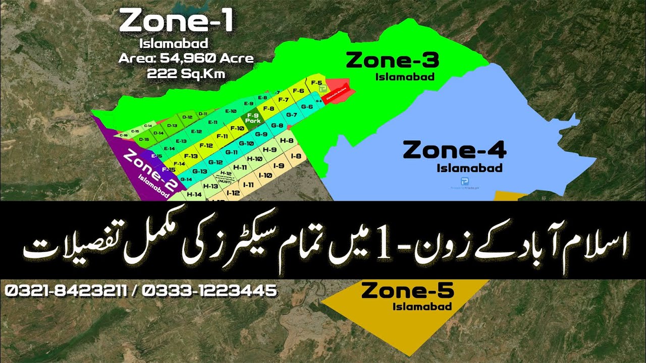 CDA Sectors in Zone-1 of Islamabad Complete Details | CDA Islamabad Zone-1