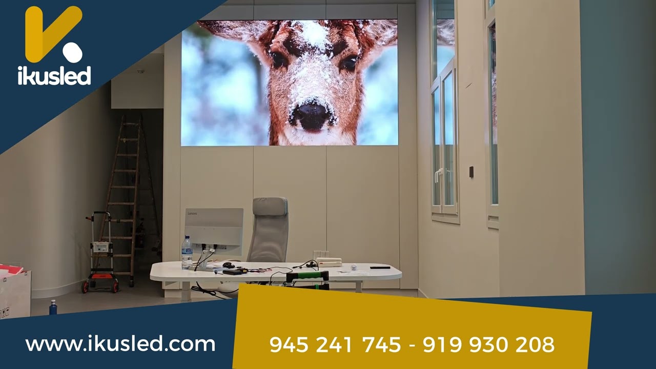 Pantalla led píxel 1.5 mm MiniLED instalada para el cliente XS Size Arkitektura en San Sebastián