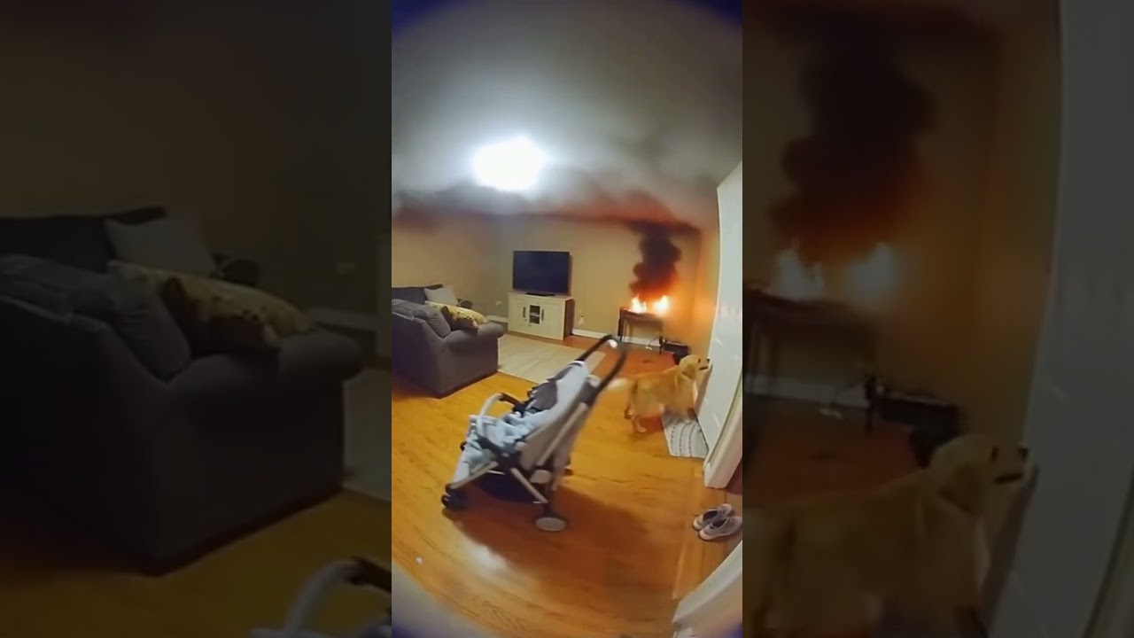 Hero Dog Saves Baby From House Fire | Real CCTV Footage #animalrescue #animals #usa #wildcctv #dog