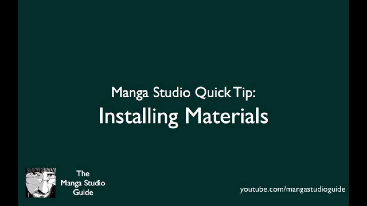 Manga Studio Guide Quick Tip: Installing Materials