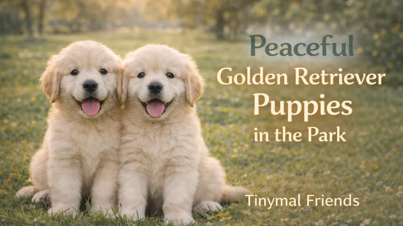 Peaceful Golden Retriever Puppies in the Park | Relaxing Puppy Moments