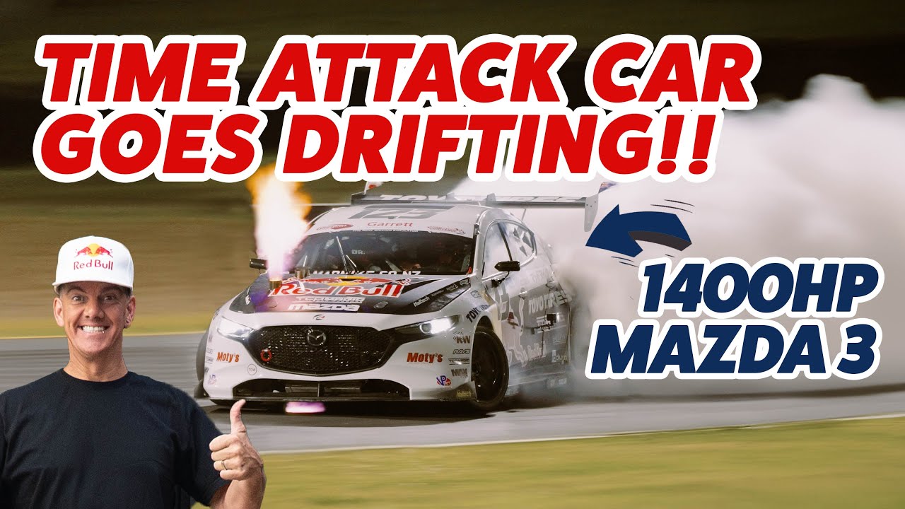 1400hp Mazda 3 Time Attack Car goes DRIFTING!!