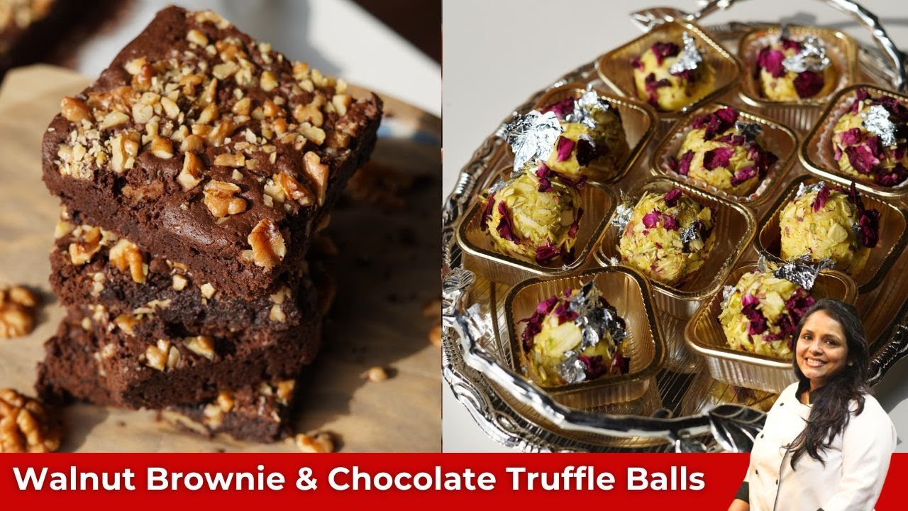 Homemade Walnut Brownie and Chocolate Truffle Balls for Rakshabandhan| Festive Special Dessert