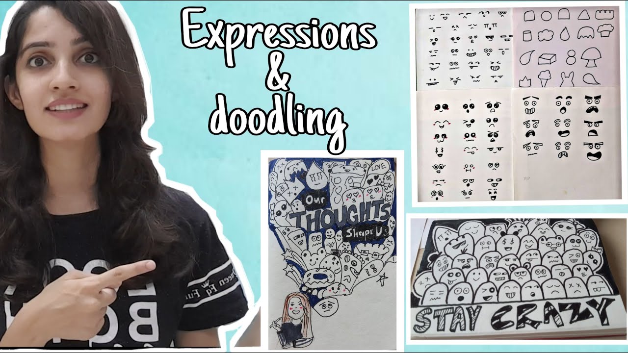 Create doodle art with diffrent expressions |Doodle with creative edge Ep-4 |Doodling for beginner