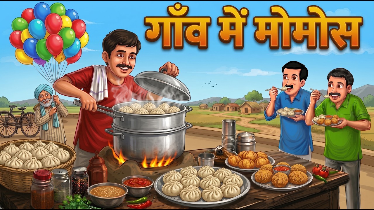 गांव में मोमोस | Gaon Me Momos | HINDI KAHANIYA | CARTOON STORY | HINDI STORIES | KAHANI |