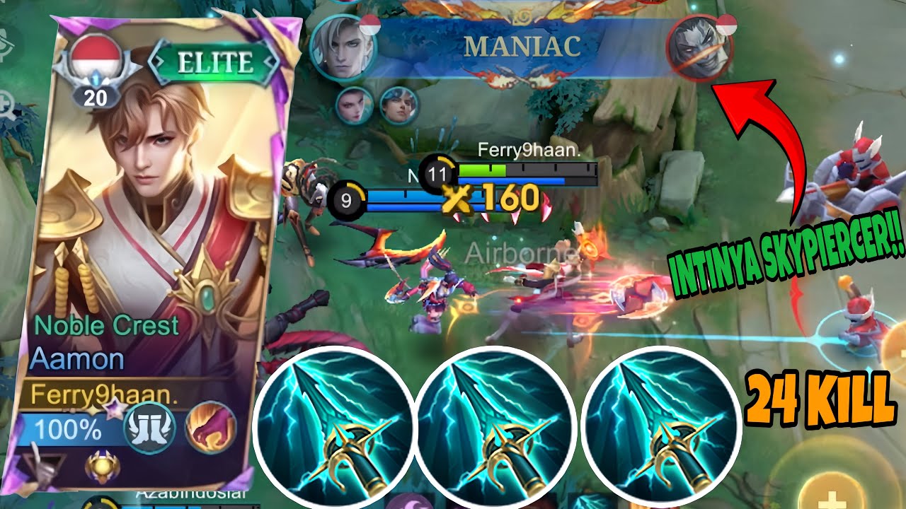 24 KILL + MANIAC! AAMON NEW BUILD TERSAKIT 2026! DAMAGENYA GAK NGOTAK!TOP GLOBAL AAMON! MLBB