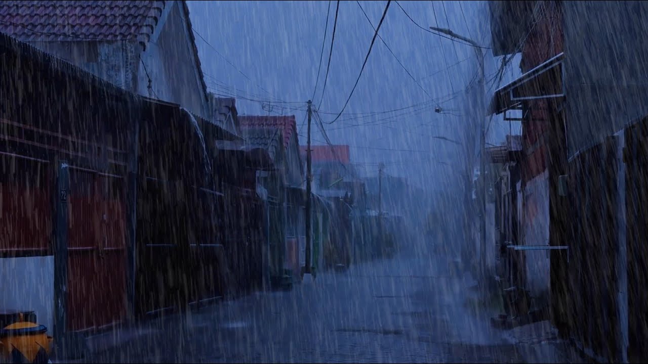 Heavy Rain and Distant Thunder in a Village: Natural White Noise for Deep Sleep and Anxiety Relief