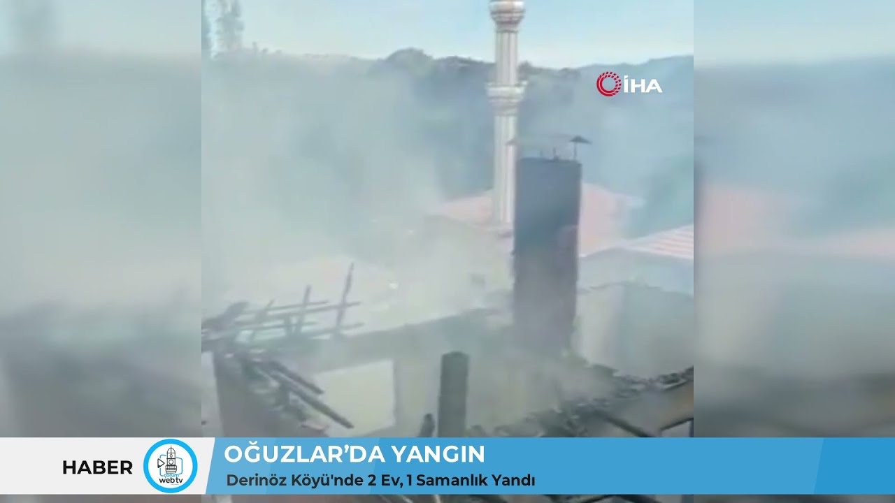 OĞUZLAR’DA YANGIN / 2 Ev, 1 Samanlık Yandı