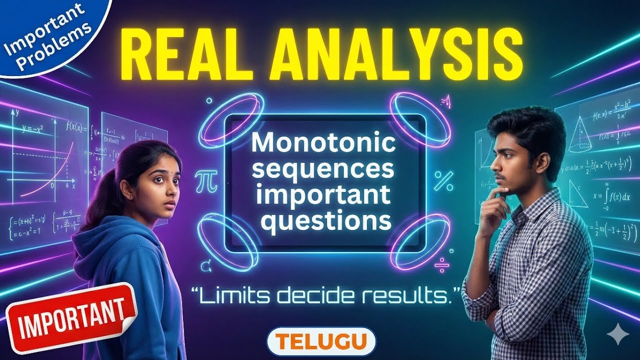 Monotonic sequences ll Real analysis sem4 maths Telugu 