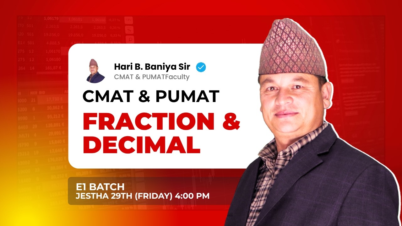 CMAT & PUMAT 2083 - Quantitative Ability by Hari Sir | E1 Batch -  Jestha 29th 4:00 PM