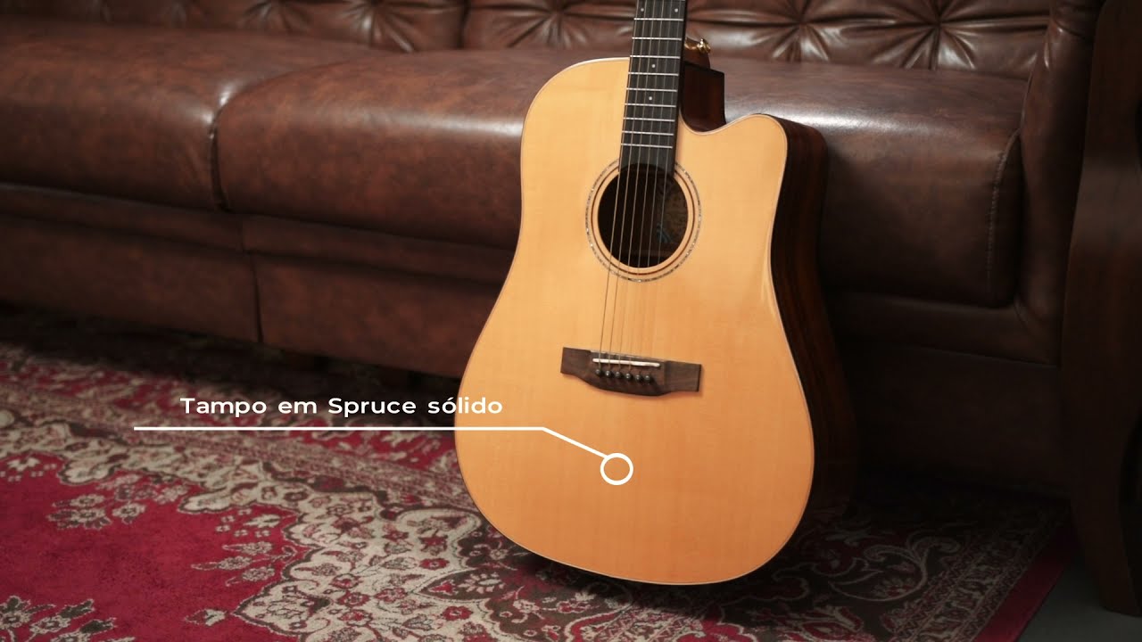 Groover - Viol&atilde;o de a&ccedil;o Tagima Caf&eacute; CF2000 Dreadnought