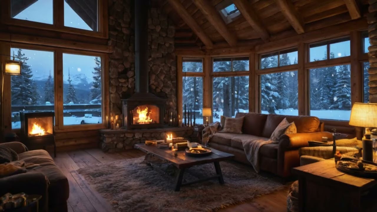 Cozy Winter Jazz Café ☕ Snowy Coffee Shop Ambience for Deep Focus & Relaxation